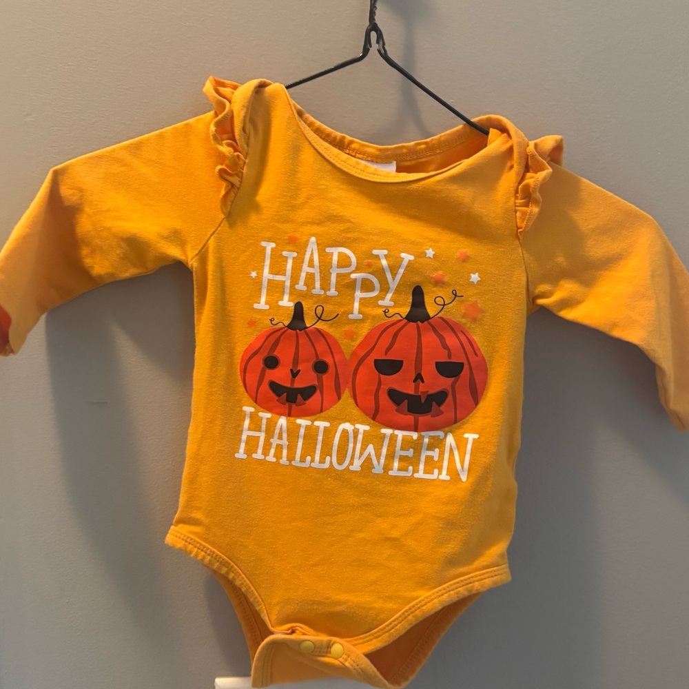 Happy Halloween Orange baby onesie
